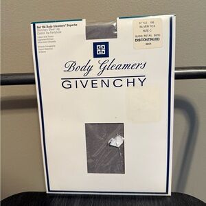 Givenchy Shimmery Sheer Leg Pantyhose Size C Silver Fox